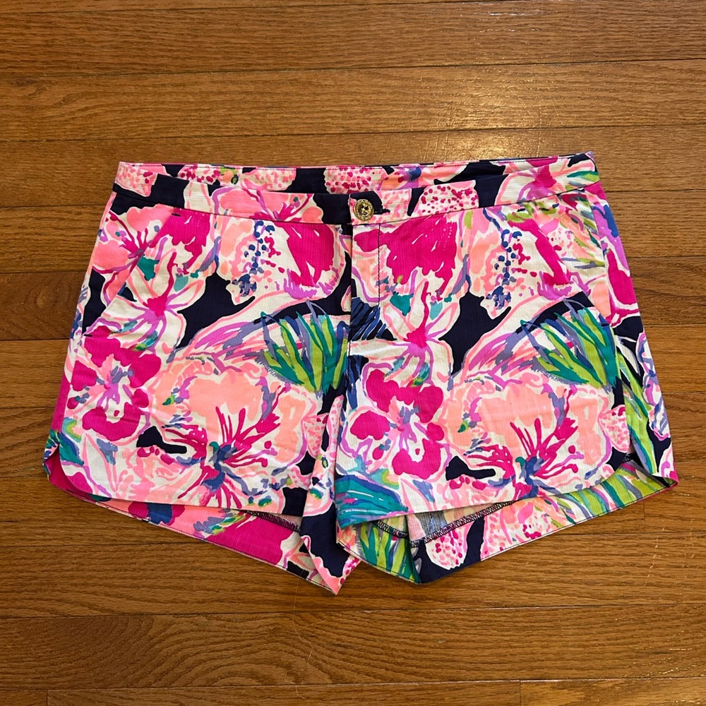Lilly Pulitzer Pink and Purple Floral Adie Shorts - 4
